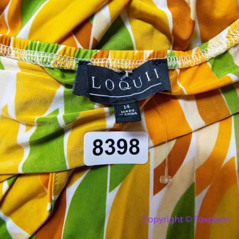 Eloquii Maxi Dress Groovy 70's Funky Sunrise‎ Cabana Halter, size 14 - Picture 15 of 16